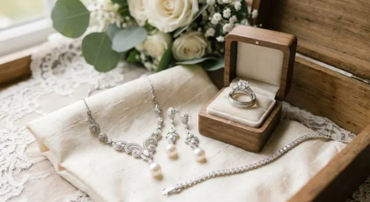 Bijoux de mariée : comment accorder parure, robe et budget sans fausse note le jour J