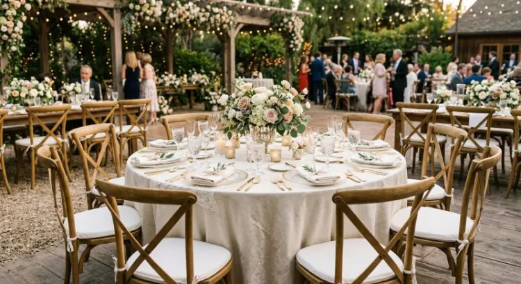 Location de mobilier et vaisselle de mariage : tables, chaises, arts de la table et tarifs